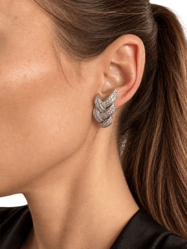 Boucles d'oreilles Boucles d'oreilles clips en or blanc 18 carats et diamants 58 Facettes Boucles 002