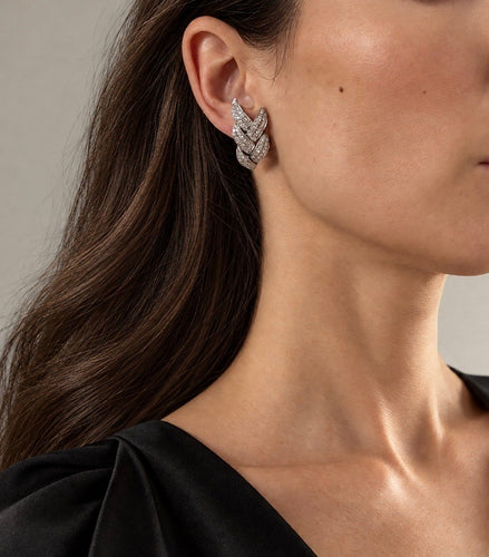 Boucles d'oreilles Boucles d'oreilles clips en or blanc 18 carats et diamants 58 Facettes Boucles 002