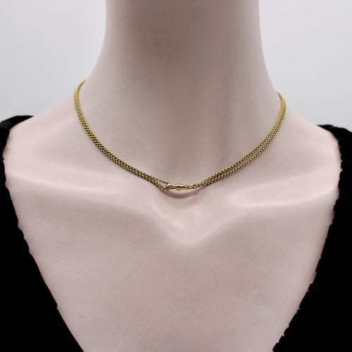 Collier Époque victorienne - Chaîne en or 14k à double maille câble 58 Facettes 11227