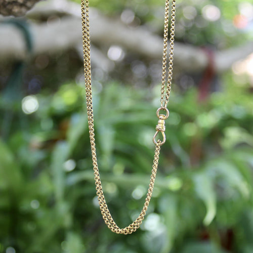 Collier Époque victorienne - Chaîne en or 14k à double maille câble 58 Facettes 11227