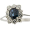 Bague 60 Bague halo en or blanc 18 kt, saphir et diamants 58 Facettes 33202