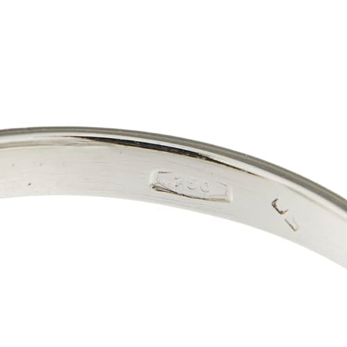Bague 60 Bague halo en or blanc 18 kt, saphir et diamants 58 Facettes 33202