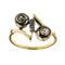 Bague 55 Bague en or blanc et jaune 18k avec diamants 58 Facettes 36405