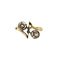 Bague 55 Bague en or blanc et jaune 18k avec diamants 58 Facettes 36405
