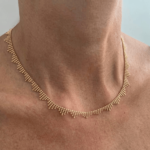 Collier Unoaerre - Collier en or jaune 18 kt à mailles boules 58 Facettes 42065