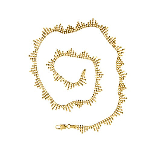 Collier Unoaerre - Collier en or jaune 18 kt à mailles boules 58 Facettes 42065