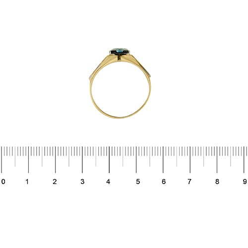 Bague 60 Chevalière en or jaune et blanc 18 kt avec topaze 58 Facettes 40909