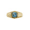 Bague 60 Chevalière en or jaune et blanc 18 kt avec topaze 58 Facettes 40909