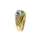 Bague 60 Chevalière en or jaune et blanc 18 kt avec topaze 58 Facettes 40909