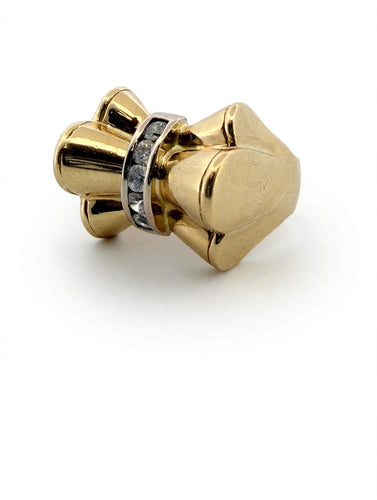 Bague 54 Bague vintage années 50-60 en or jaune 18 kt et diamants 58 Facettes 539/26 C