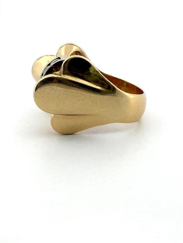Bague 54 Bague vintage années 50-60 en or jaune 18 kt et diamants 58 Facettes 539/26 C