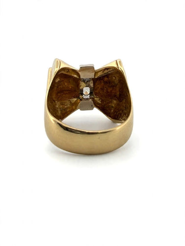 Bague 54 Bague vintage années 50-60 en or jaune 18 kt et diamants 58 Facettes 539/26 C