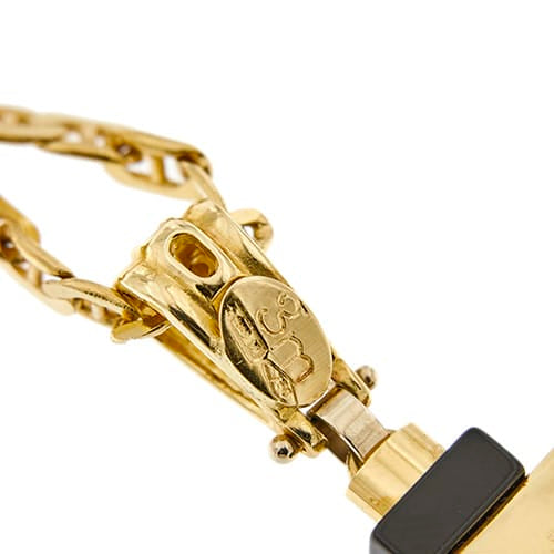 Collier Collier - Croix moderne en or jaune 18 ct et onyx 58 Facettes 34312