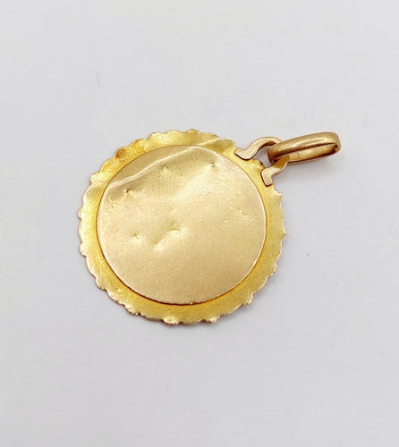 Pendentif E. Dropsy - Médaille ancienne en or rose 18k, angelot 58 Facettes A07830