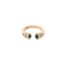 Bague jonc en or jaune, émeraudes et diamants