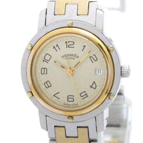Montre Hermès - Montre Clipper quartz en acier inoxydable et métal plaqué 58 Facettes scr6p1rjja