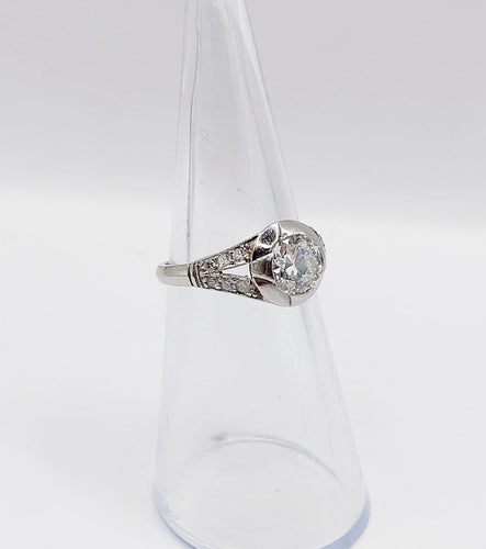 Bague 48.5 Art déco - Bague solitaire en platine et diamant 0,85 ct 58 Facettes A07832