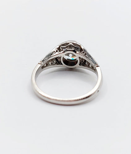 Bague 48.5 Art déco - Bague solitaire en platine et diamant 0,85 ct 58 Facettes A07832