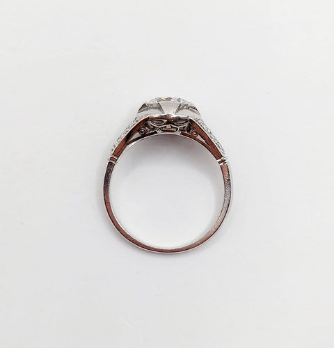 Bague 48.5 Art déco - Bague solitaire en platine et diamant 0,85 ct 58 Facettes A07832
