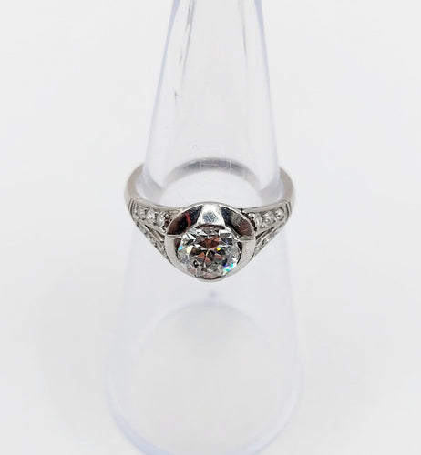 Bague 48.5 Art déco - Bague solitaire en platine et diamant 0,85 ct 58 Facettes A07832