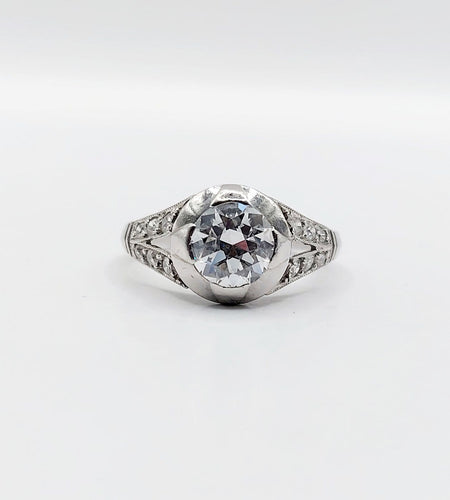 Bague 48.5 Art déco - Bague solitaire en platine et diamant 0,85 ct 58 Facettes A07832