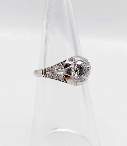 Bague 48.5 Art déco - Bague solitaire en platine et diamant 0,85 ct 58 Facettes A07832