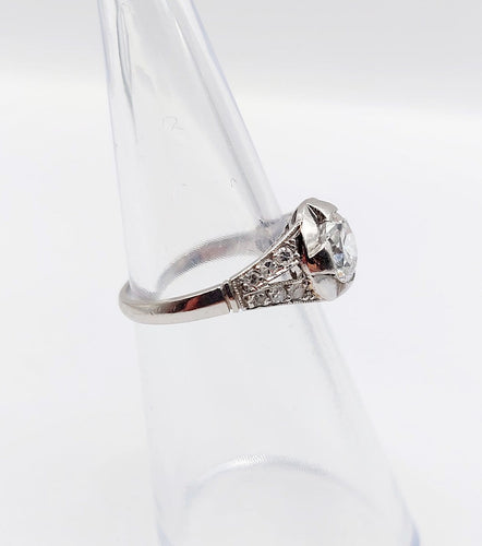 Bague 48.5 Art déco - Bague solitaire en platine et diamant 0,85 ct 58 Facettes A07832