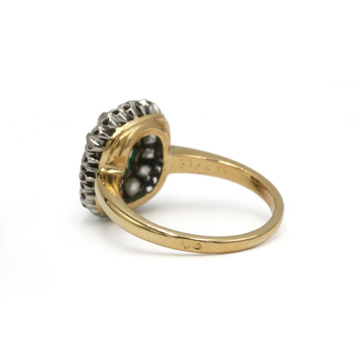 Bague 52 Bague ancienne en or jaune 18k, diamants et émeraude 58 Facettes 1419