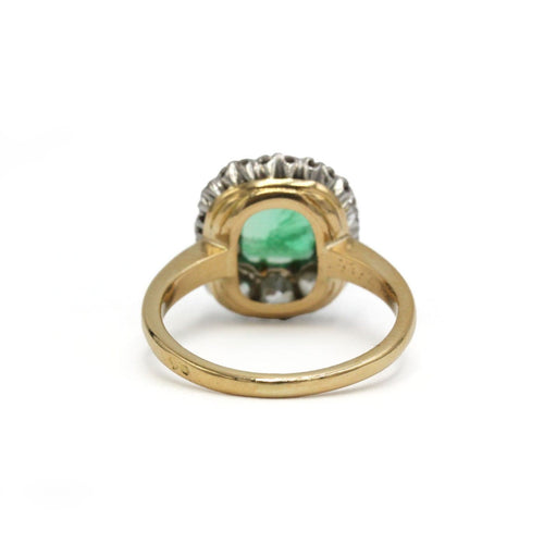 Bague 52 Bague ancienne en or jaune 18k, diamants et émeraude 58 Facettes 1419