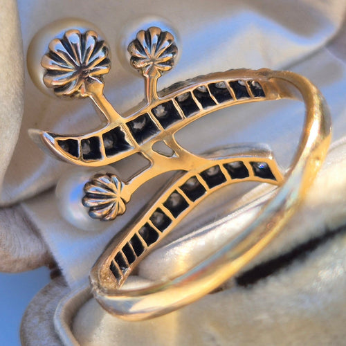 Bague 60 Art Nouveau - Bague duchesse en or jaune 18k, perles et diamants 58 Facettes Bague-002