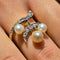 Bague 60 Art Nouveau - Bague duchesse en or jaune 18k, perles et diamants 58 Facettes Bague-002