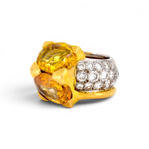 Bague 50 Jean Vendôme - Bague en or 18k, saphirs et diamants 58 Facettes RI-1006