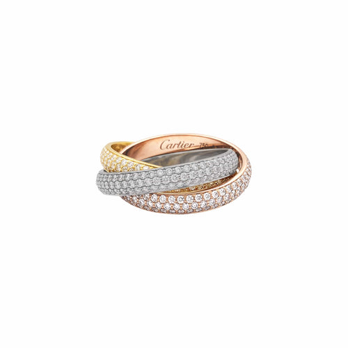 Bague 59 Cartier Trinity - Bague trois ors et diamants 58 Facettes 35962