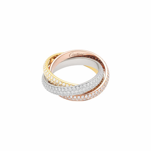 Bague 59 Cartier Trinity - Bague trois ors et diamants 58 Facettes 35962