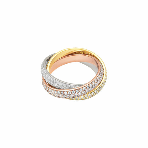 Bague 59 Cartier Trinity - Bague trois ors et diamants 58 Facettes 35962
