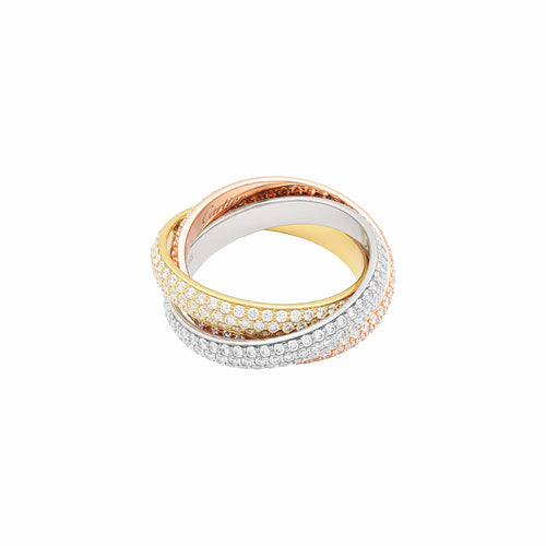 Bague 59 Cartier Trinity - Bague trois ors et diamants 58 Facettes 35962