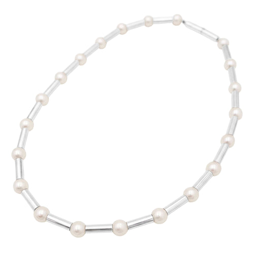 Collier Poiray - Collier Fuseau en or blanc et perles 58 Facettes 36020