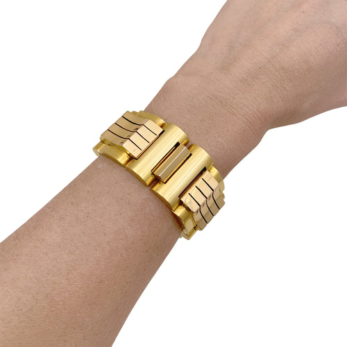 Bracelet Bracelet Tank en or jaune et or rose 750 58 Facettes 35924