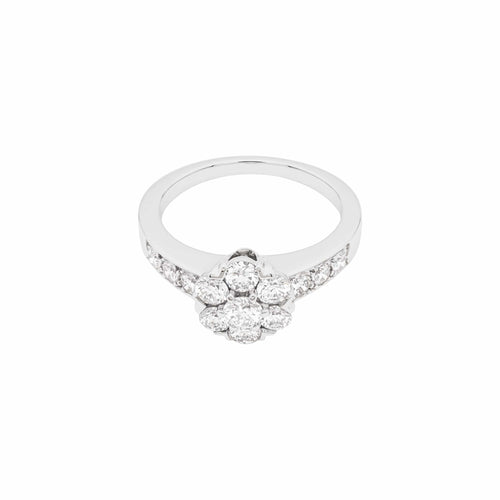 Bague 50 Van Cleef & Arpels Fleurette - Bague en or blanc et diamants 58 Facettes 36007