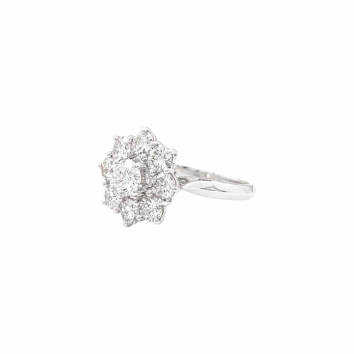 Bague 52 Bague marguerite en or blanc et platine sertie de diamants 58 Facettes 36014