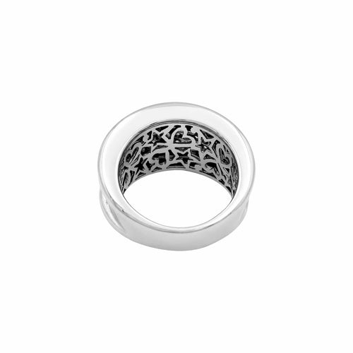 Bague 54 Bague à godrons en or blanc et diamants 58 Facettes 35938