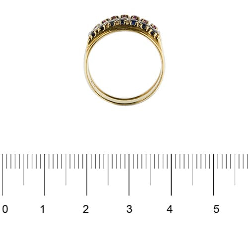 Bague 55 Trio de bagues rivière en or 18 ct avec saphirs, rubis et diamants 58 Facettes 29582