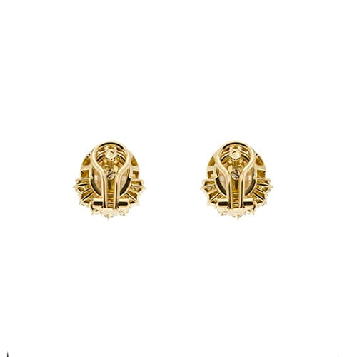 Boucles d'oreilles Boucles d’oreilles puces en or jaune 18 ct, perles et diamants 58 Facettes 38271