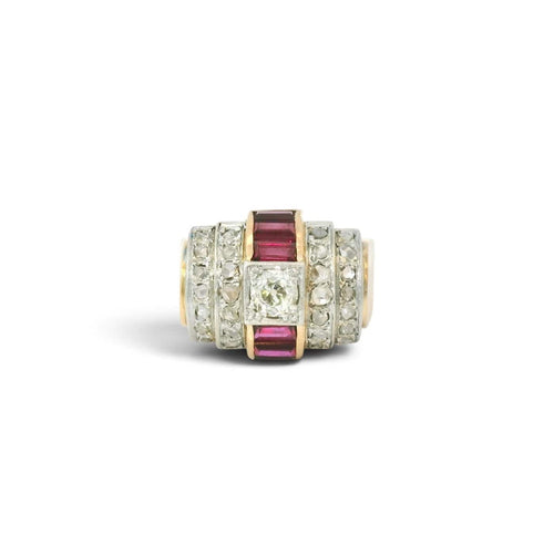 Bague 52 Bague Tank en or bicolore 18 carats et diamants 58 Facettes 155
