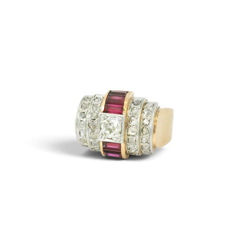 Bague 52 Bague Tank en or bicolore 18 carats et diamants 58 Facettes 155