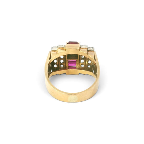 Bague 52 Bague Tank en or bicolore 18 carats et diamants 58 Facettes 155