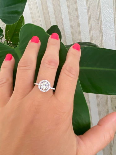 Bague 55 Bague solitaire en or blanc 18k et diamants 58 Facettes ring