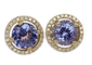 Boucles d'oreilles Halo - Boucles d'oreilles en or jaune 18k, tanzanites et diamants 58 Facettes earrings