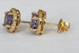 Boucles d'oreilles Halo - Boucles d'oreilles en or jaune 18k, tanzanites et diamants 58 Facettes earrings