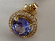 Boucles d'oreilles Halo - Boucles d'oreilles en or jaune 18k, tanzanites et diamants 58 Facettes earrings